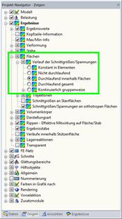 Ustawienie dla wygładzania sił wewnętrznych powierzchni w programie RFEM