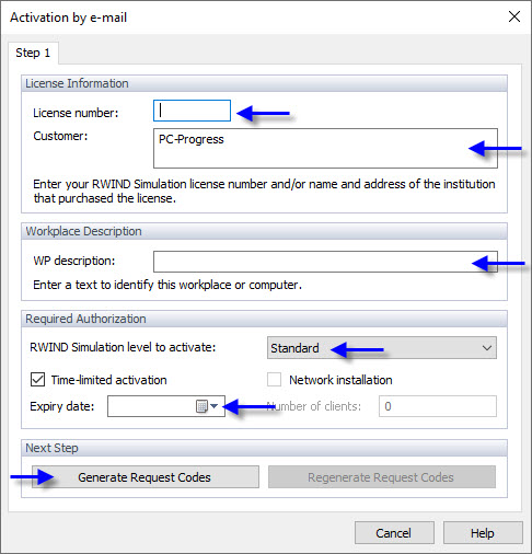 Generowanie kodów żądań