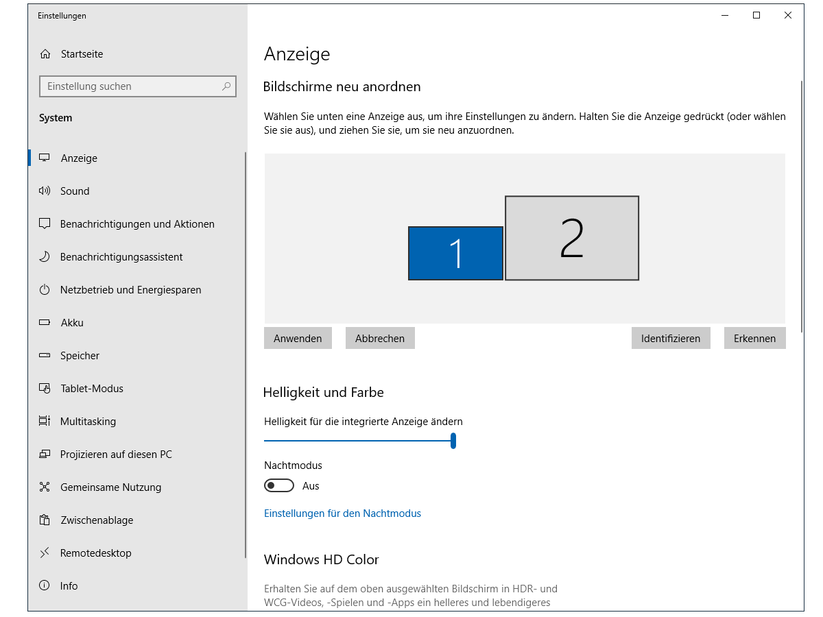 Rozmieszczenie ekranów