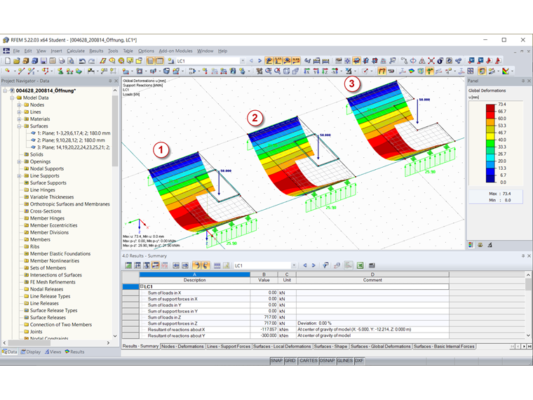 Powierzchnie z otworem - wyniki