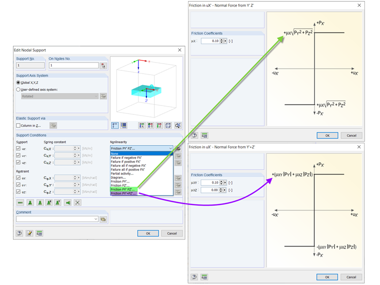 Definiowanie zależności interakcji dla tarcia