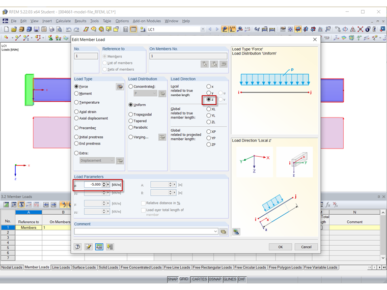 Obciążenie prętowe