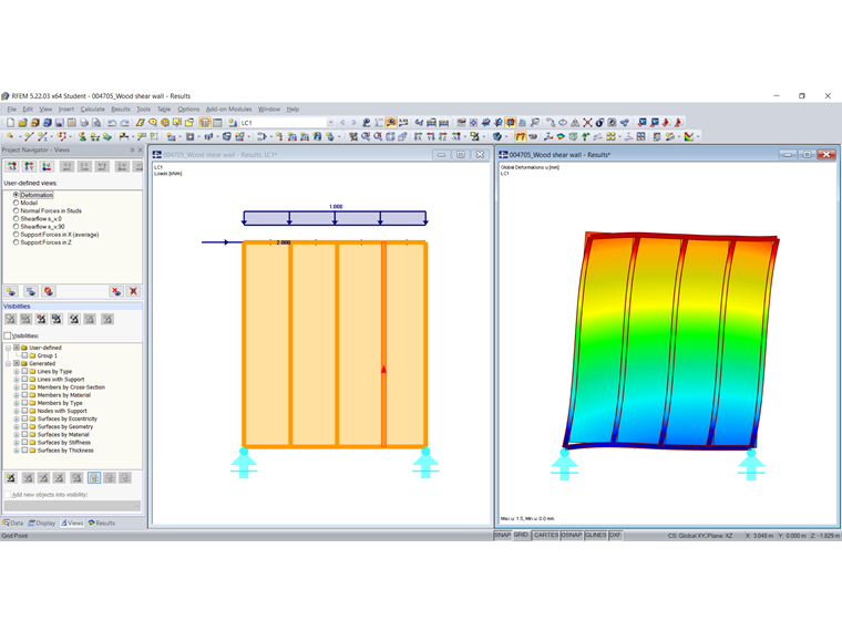 Odkształcenia uwzględniające elastyczność połączenia