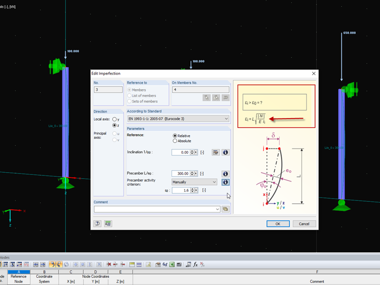 Opcja „Ręcznego” określania współczynnika pręta