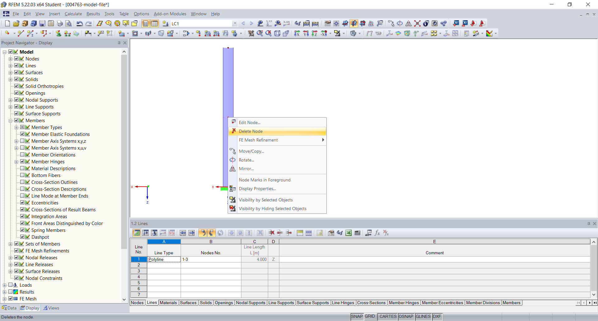 Funkcja "Usuń węzeł"