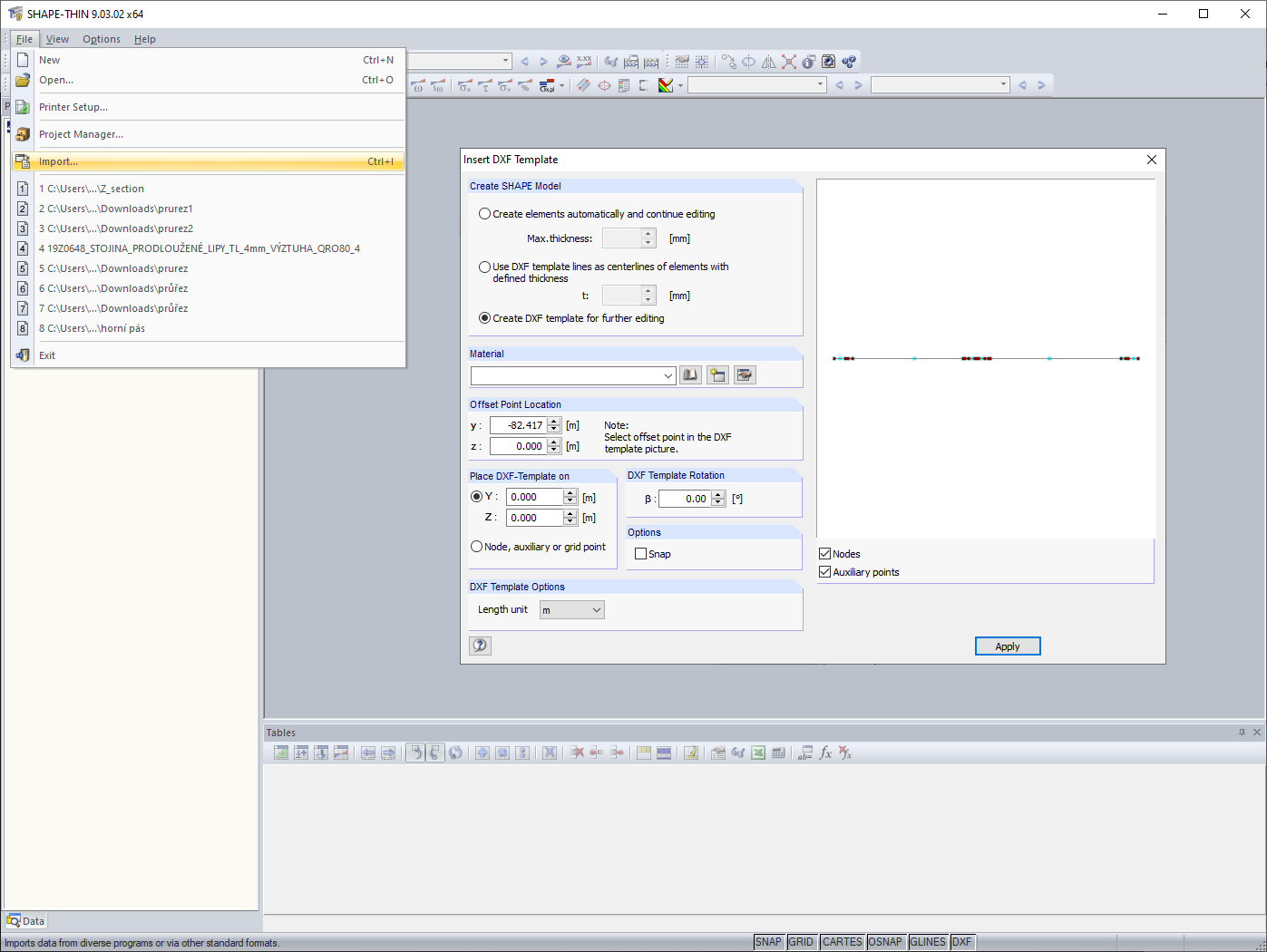 DXF w niewłaściwej płaszczyźnie podczas importu