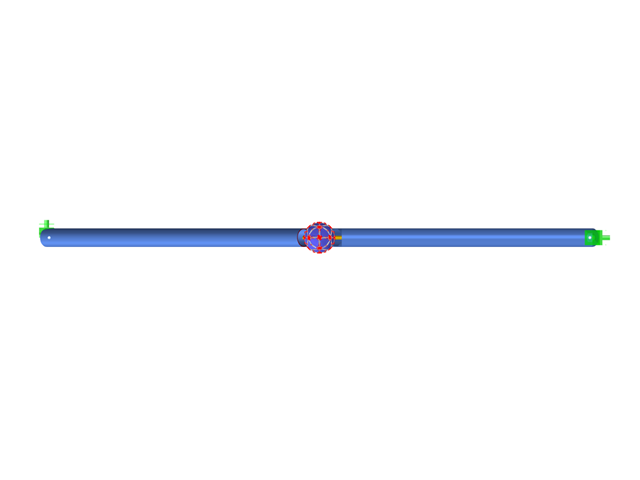Łącznik ramy sferycznej, widok w kierunku osi Z