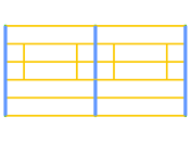 Przemysłowa konstrukcja stalowa, widok w kierunku osi Z