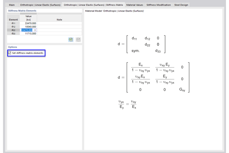 Definiowanie elementów macierzy sztywności