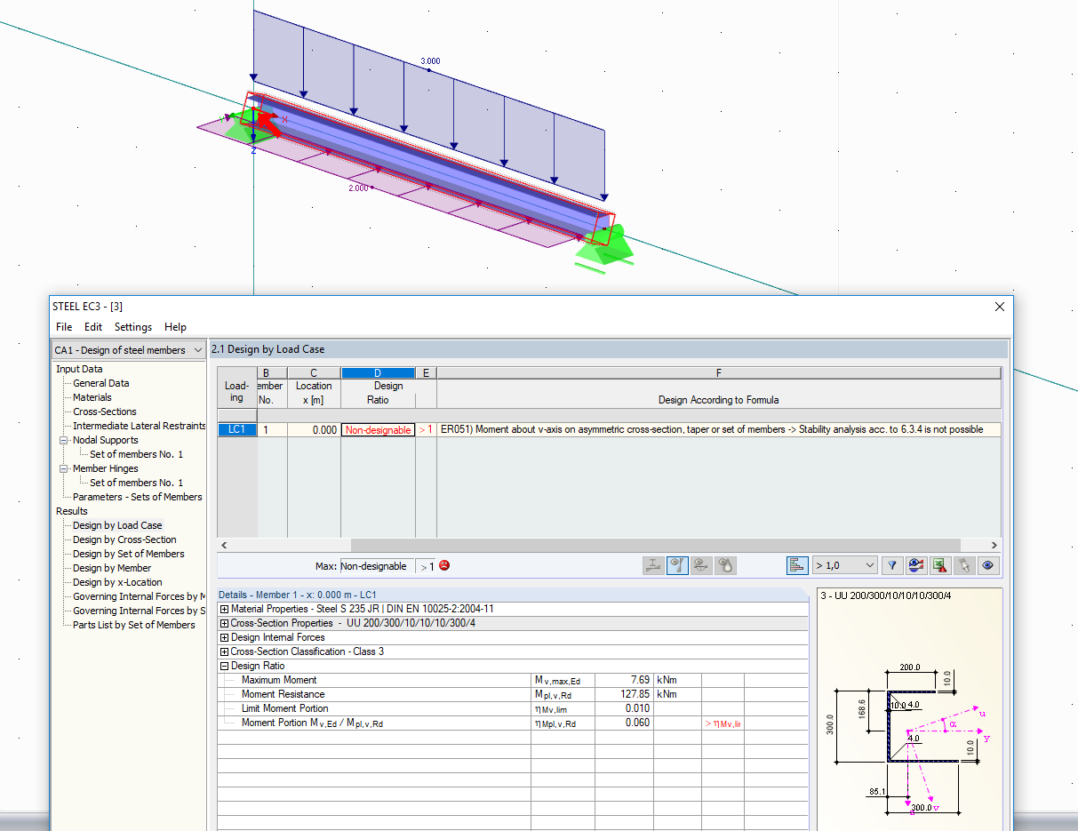 Uwaga dotycząca obliczeń przekrojów asymetrycznych