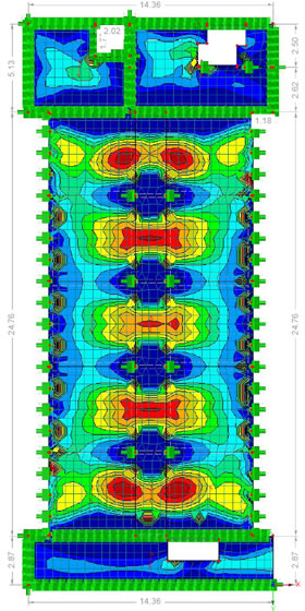 Analiza statyczno-wytrzymałościowa 5-kondygnacyjnego budynku biurowego i mieszkalnego