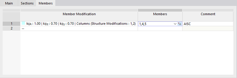 Definiowanie modyfikacji sztywności dla prętów