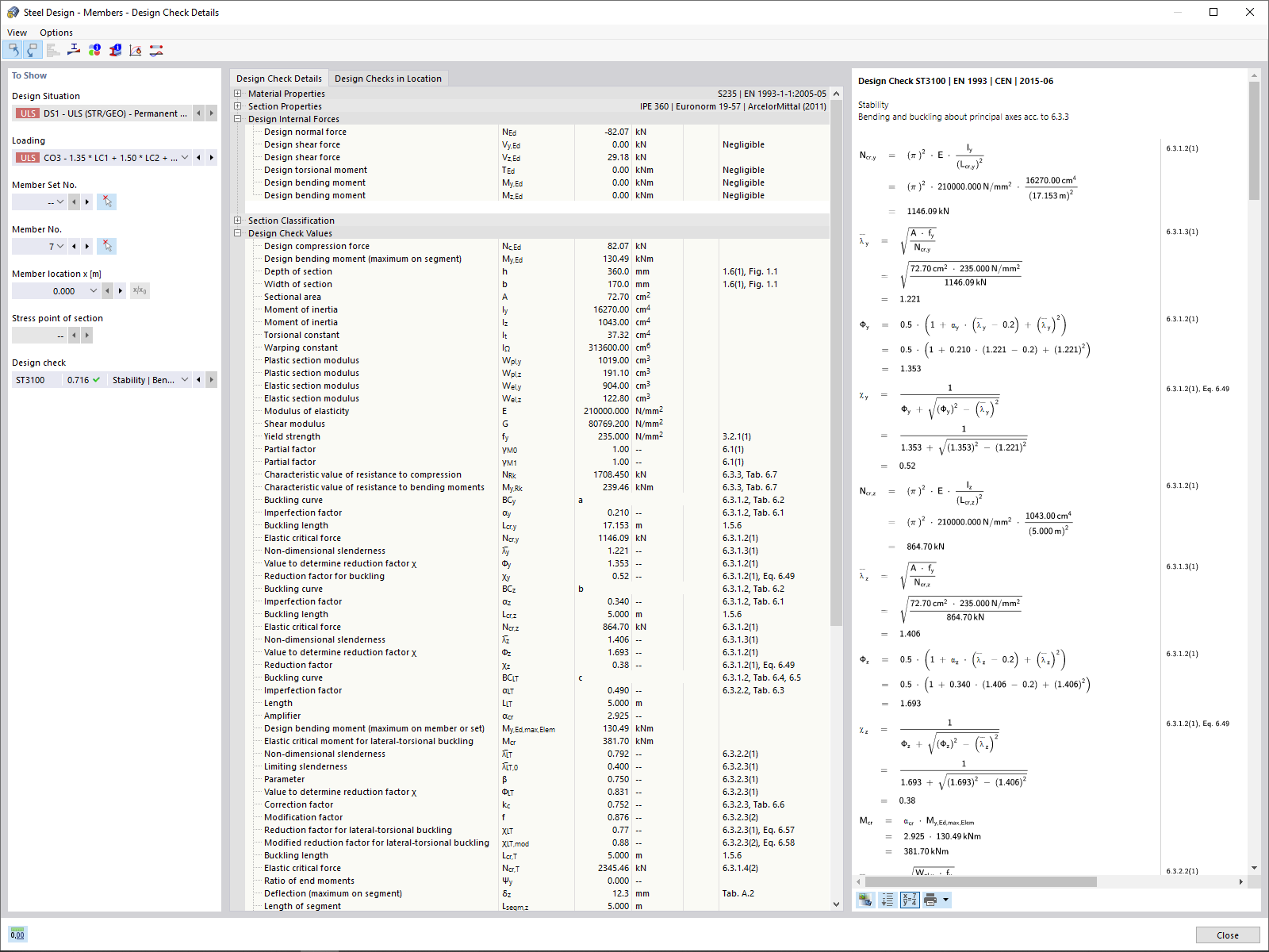 Projektowanie szczegółów prętów za pomocą wzorów obliczeniowych