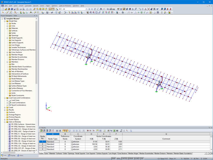 Model Solar Tracker w programie RFEM