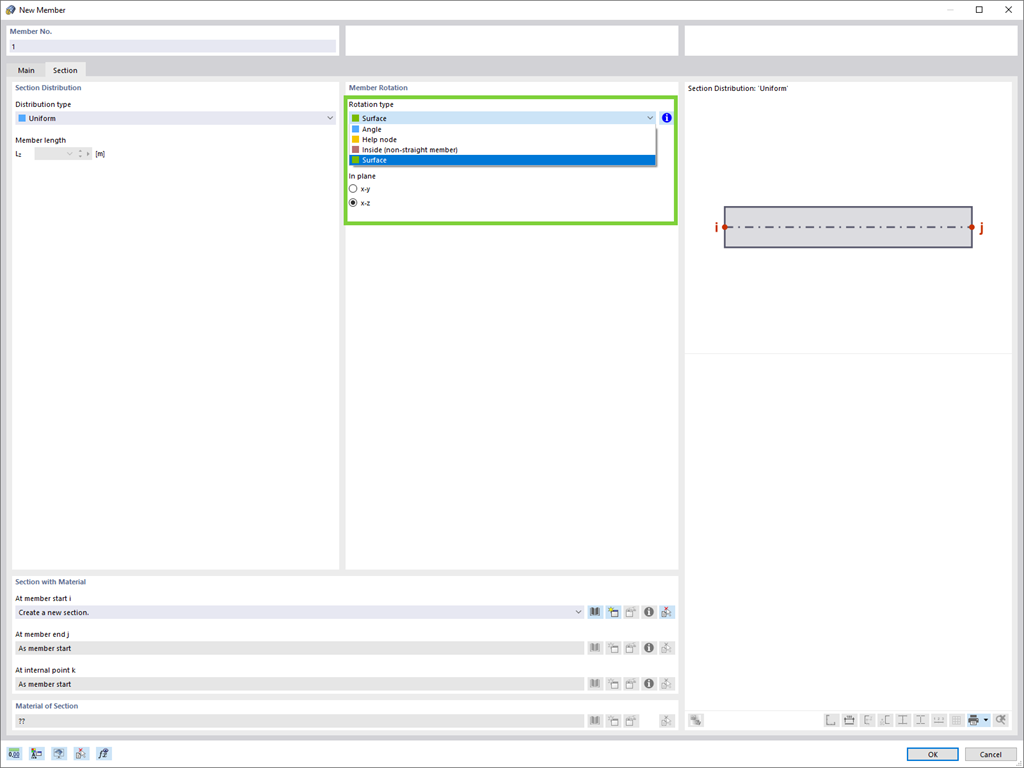 Obrót pręta w kierunku osi lokalnej powierzchni