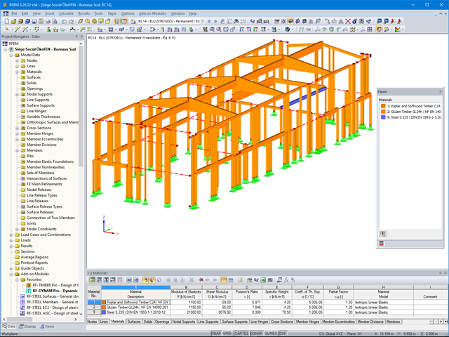 Modelowanie konstrukcji drewnianej budynku biurowego w RFEM