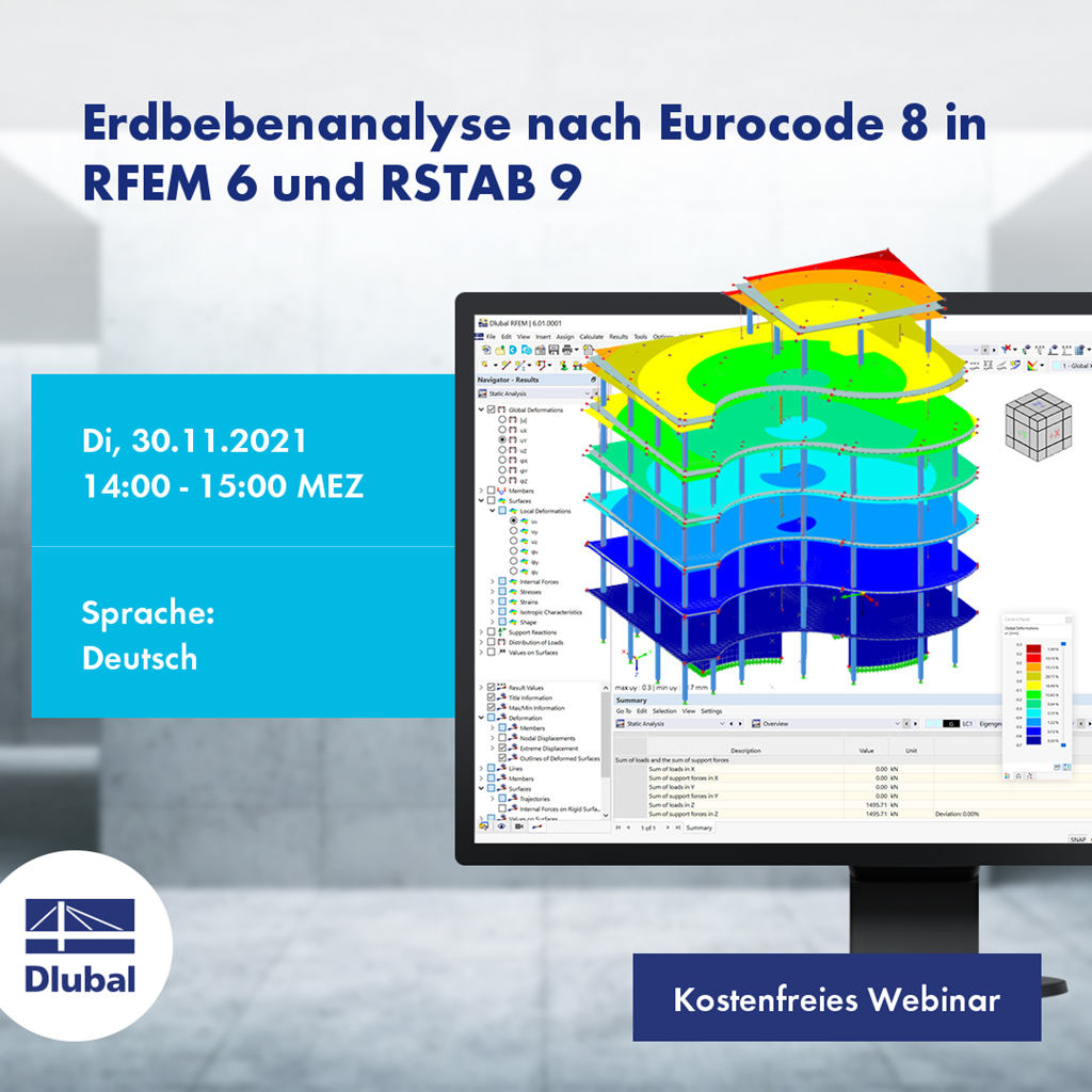 Analiza sejsmiczna zgodnie z Eurokodem 8 w RFEM 6 i RSTAB 9