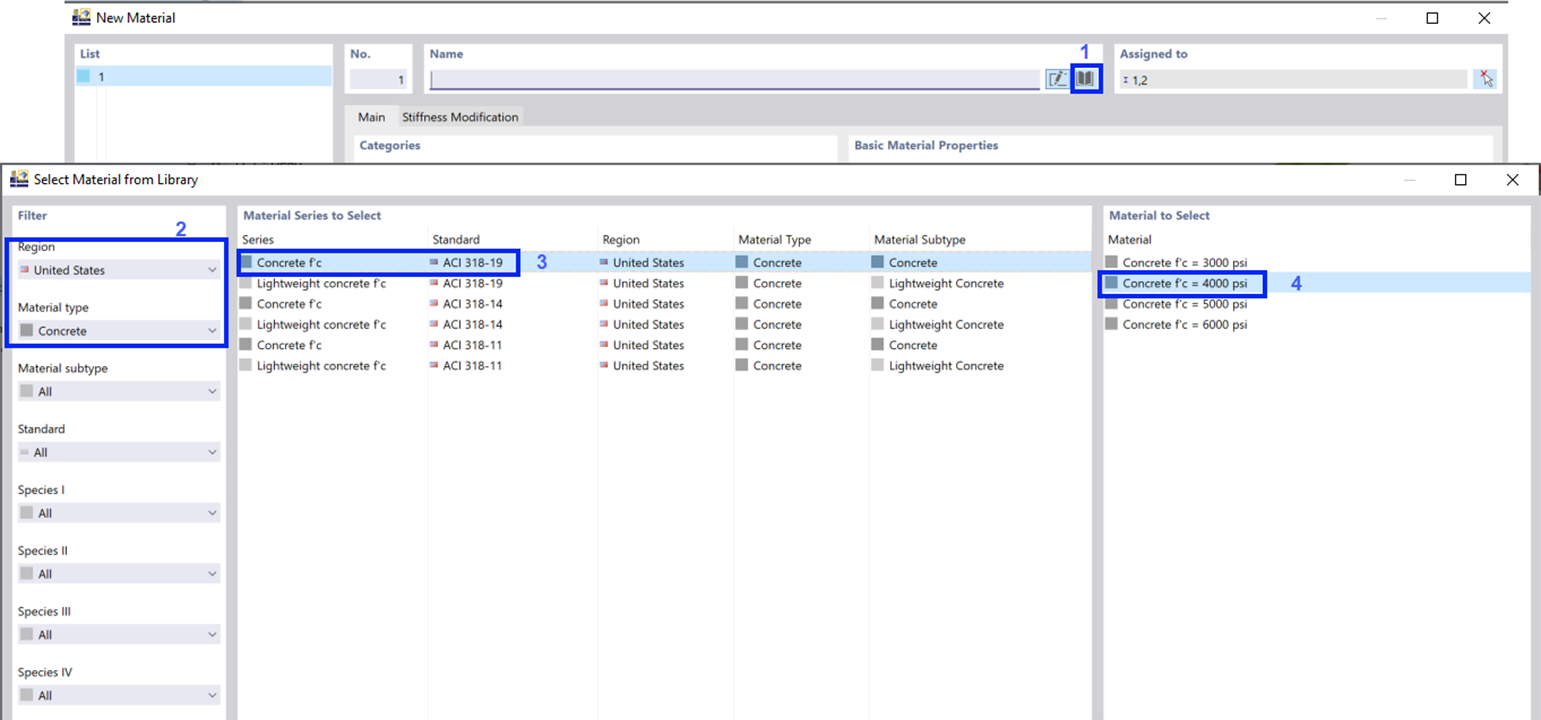 Wybór materiału betonowego z biblioteki
