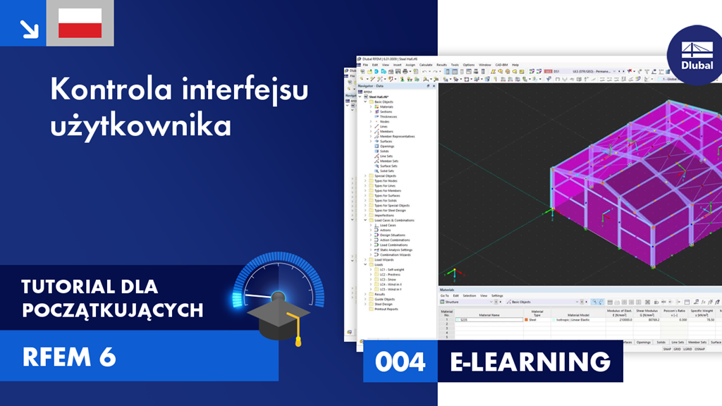 Sekcja tutorialu e-learningowego dotyczącego obsługi i sterowania interfejsem użytkownika