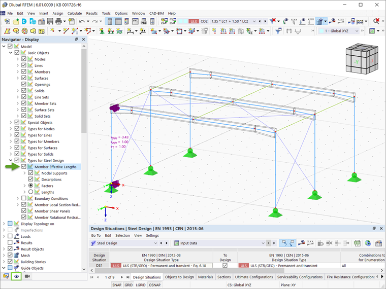 Wyświetlanie długości efektywnych