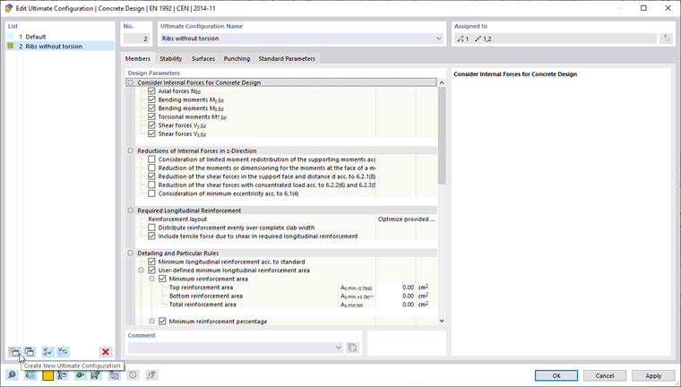 Edytuj konfigurację stanu granicznego nośności