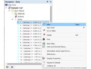 Menu kontekstowe punktu