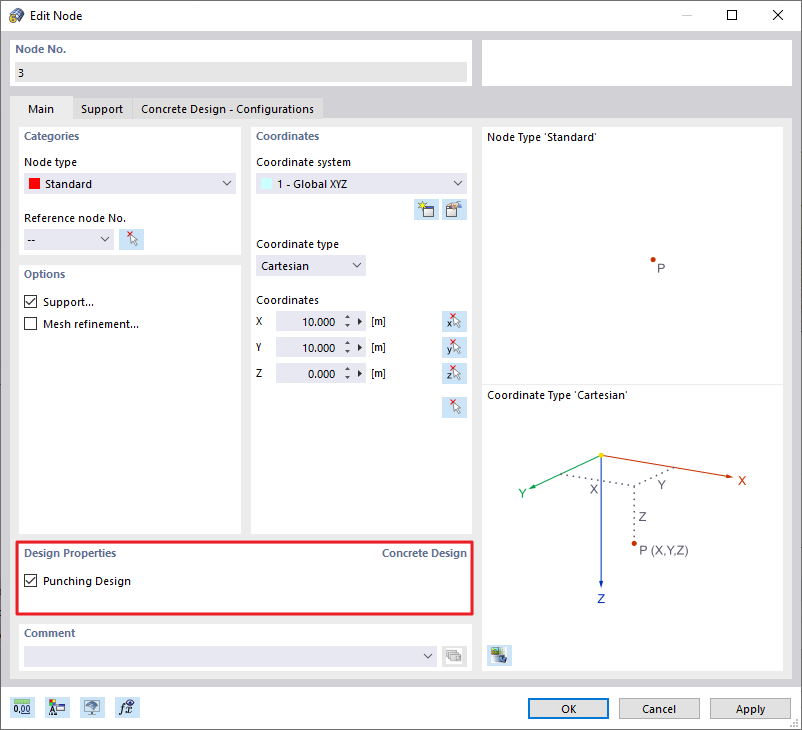 FAQ 005173 | Chciałbym przeprowadzić obliczenia na przebicie płyty stropowej. Wybrałem węzły do obliczeń, ale są one oznaczone jako nieważne. Gdzie popełniłem błąd?