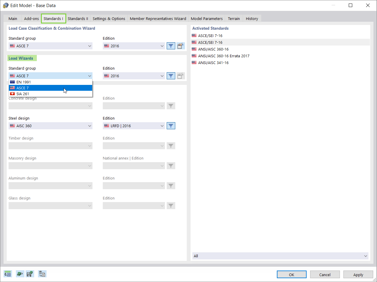 Aktywacja norm dla kreatorów obciążeń