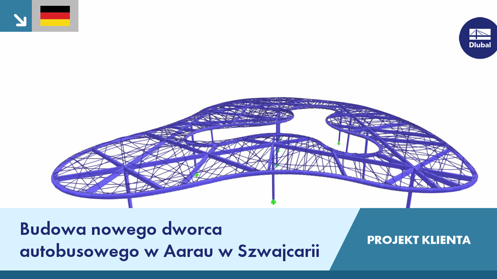 Nowo wybudowany dworzec autobusowy Aarau w Szwajcarii, przedstawiony jako projekt klienta