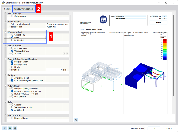 Drukowanie kilku okien