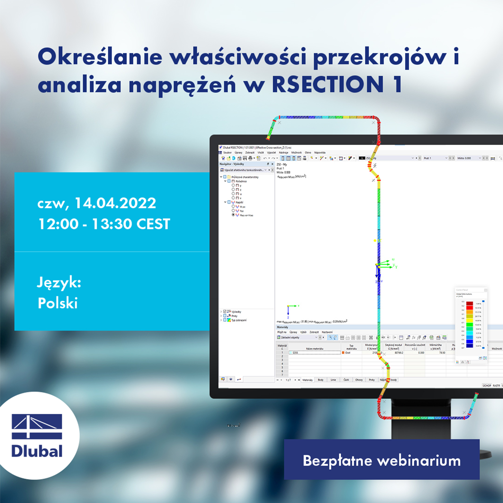 Określanie właściwości przekrojów i analiza naprężeń w RSECTION 1