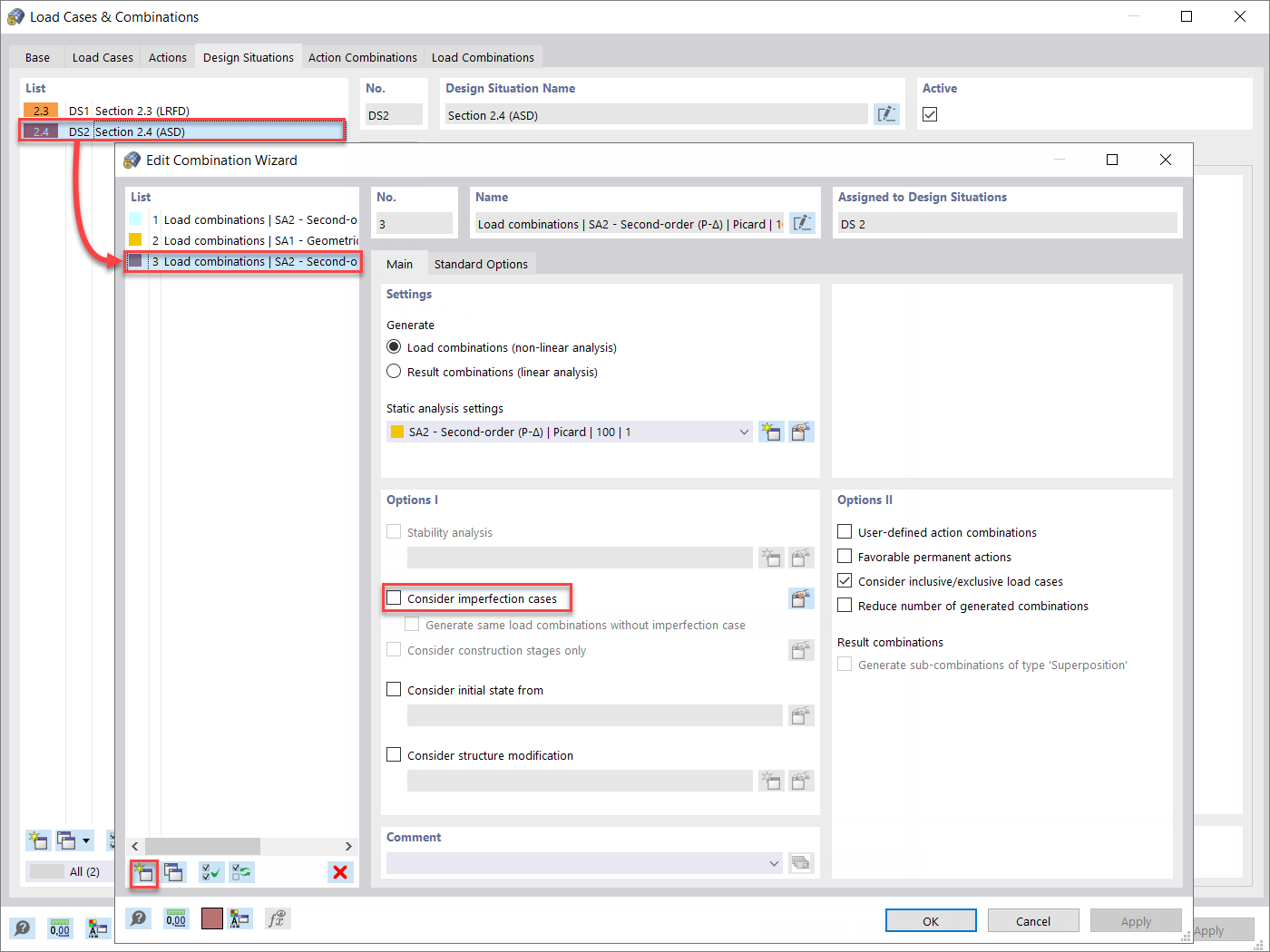Uwzględnienie imperfekcji: Sytuacja obliczeniowa 2 - ASD