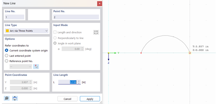 Graficzne tworzenie łuku