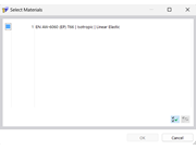 Wybór materiału w oknie dialogowym