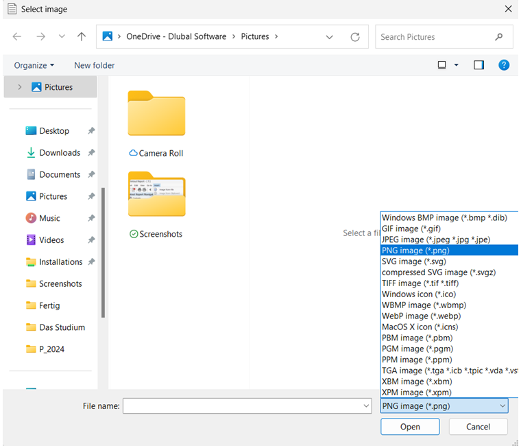 Wybór pliku graficznego