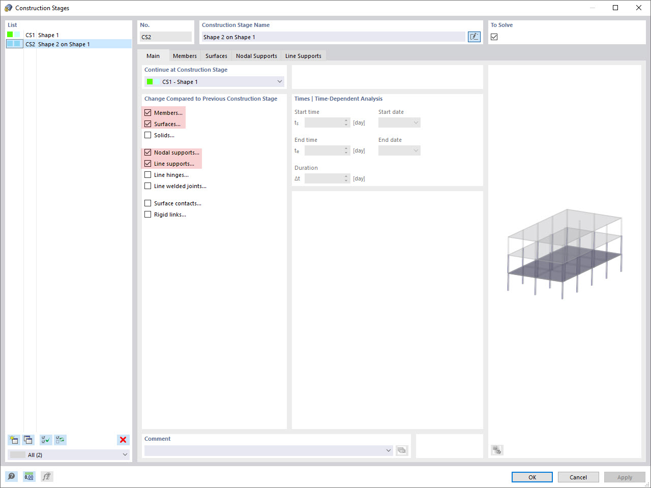 Etap budowy "Kształt 2 na kształcie 1"