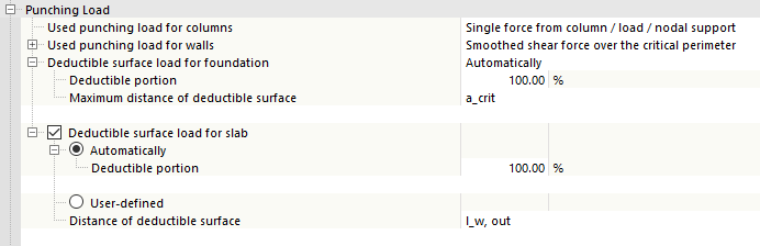 Zdefiniuj parametry dla obciążenia ścinającego przy przebijaniu