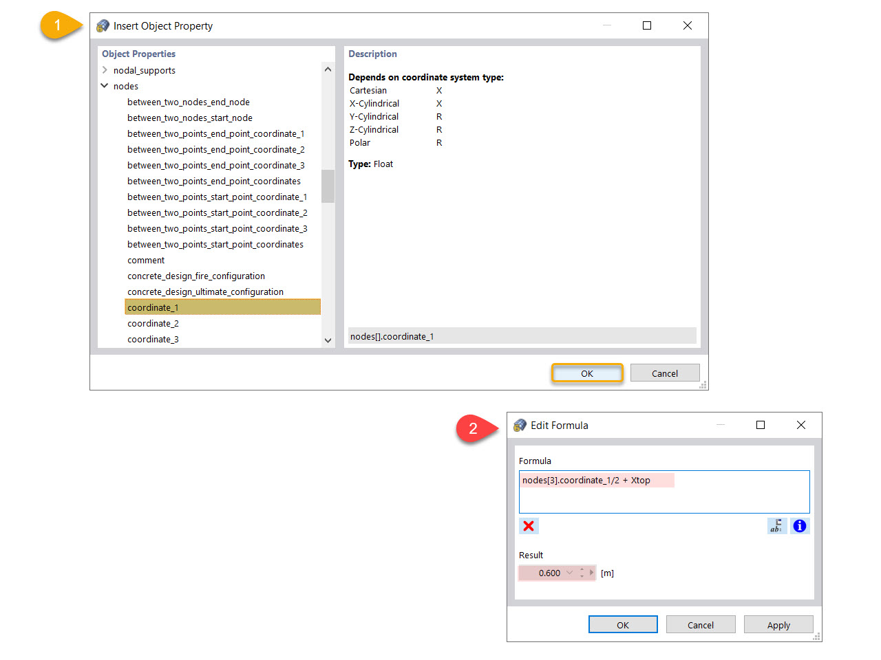 Lista właściwości obiektu