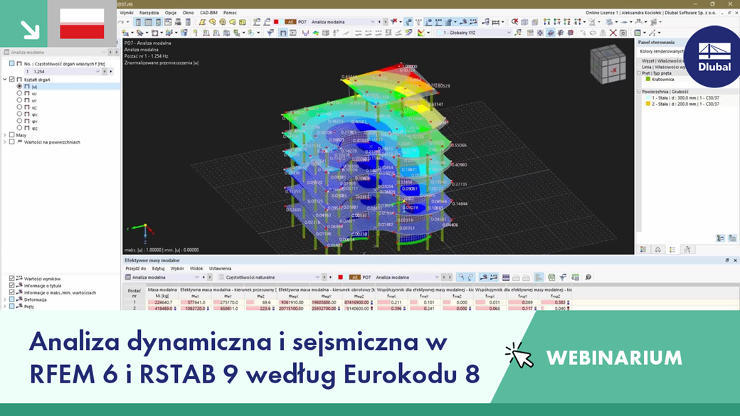 Modelowanie sejsmiczne w RFEM 6 i RSTAB 9 zgodnie z Eurokodem 8