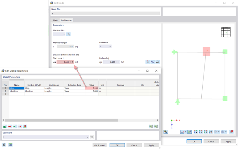 Zdefiniuj nową wartość dla parametru