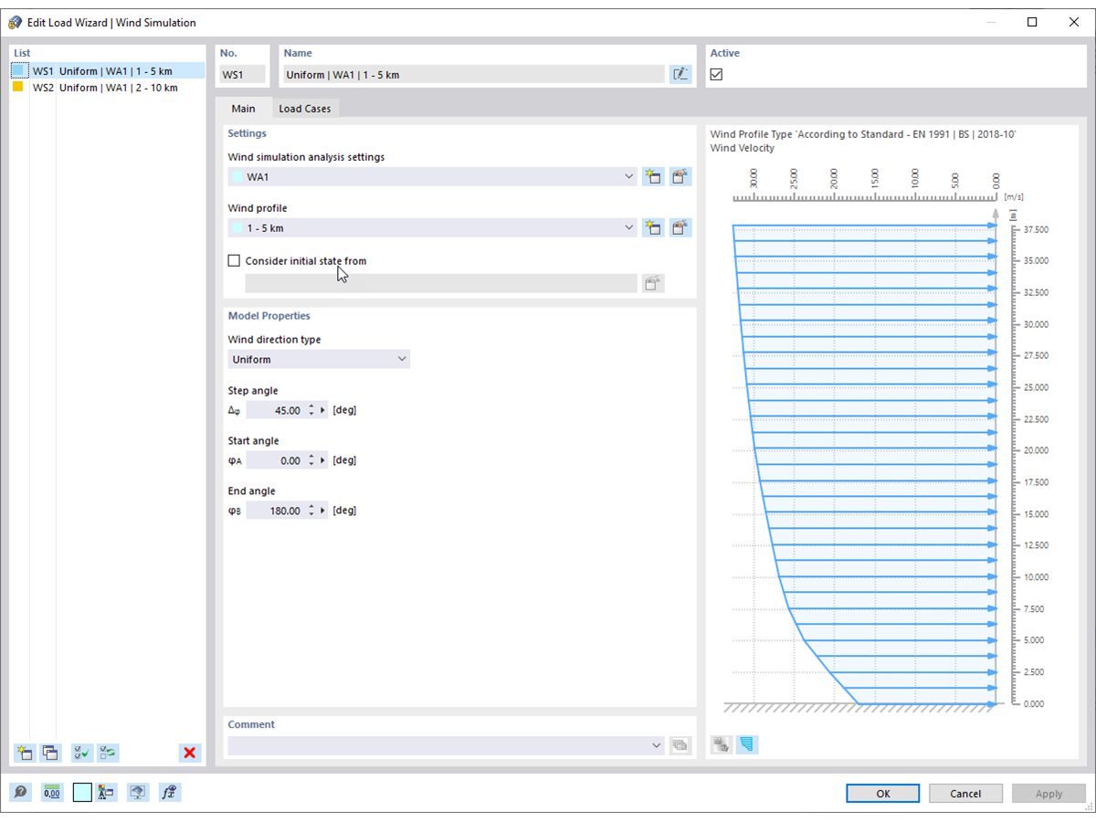 FAQ 005286 | Jak uwzględnić różne profile wiatru dla różnych kierunków wiatru?