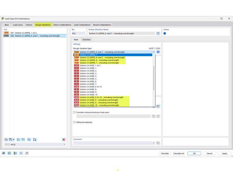 FAQ 005294 | Jak uwzględnić współczynnik(i) nadmiernej wytrzymałości Ωo w kombinacjach obciążeń ASCE 7?