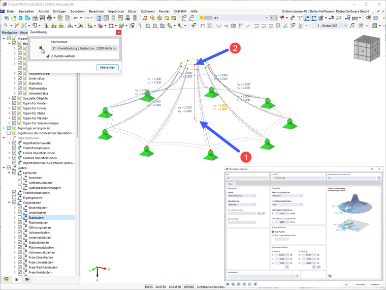 Membrana stożkowa - metoda rzutowania promieniowego