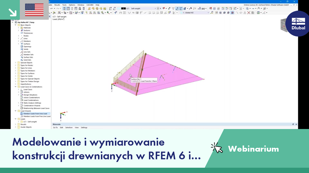 RFEM 6 and RSTAB 9 used for timber structure modeling webinar.