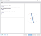 Okno dialogowe 'Podziały pręta do analizy'