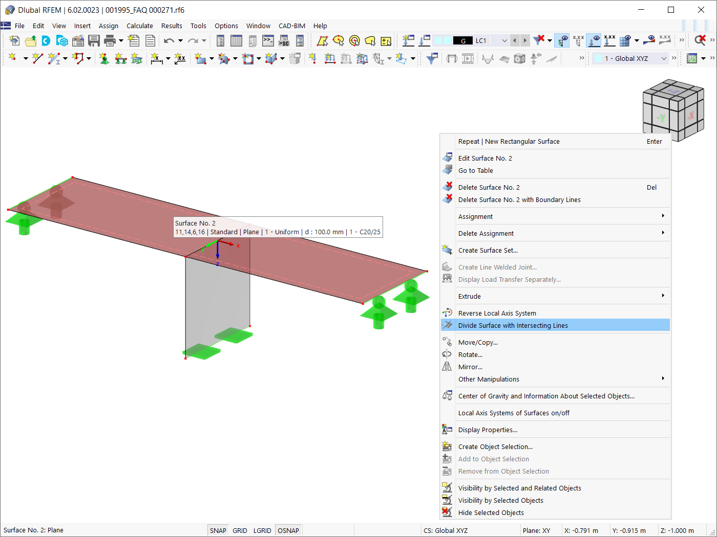 Podziel powierzchnię za pomocą przecinających ją linii