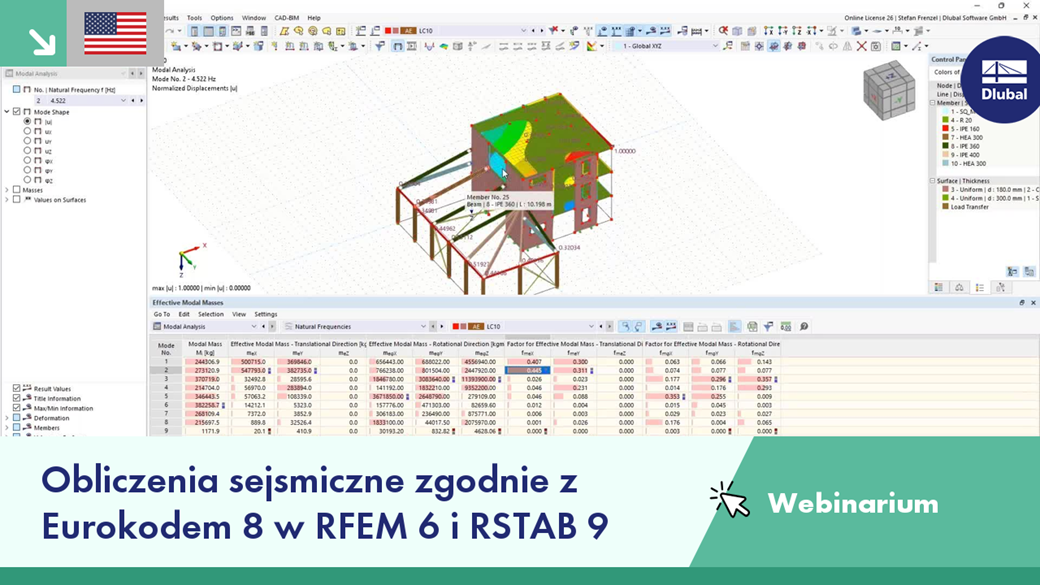 Webinar on seismic design principles in RFEM 6 and RSTAB 9 according to Eurocode 8.