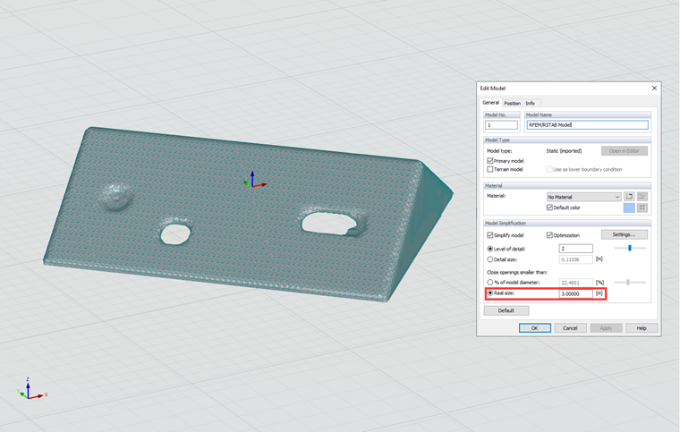 Zamykanie otworów, główne osie nie są równoległe ani prostopadłe do powierzchni