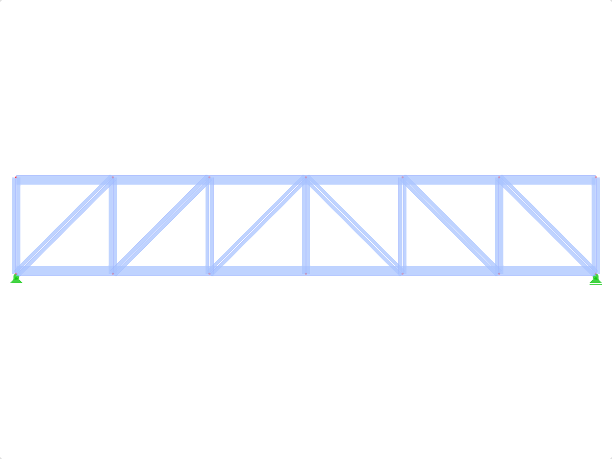 Model ID 430 | FT001-b | Trusses Pratt'a | Obciążenia pionowe