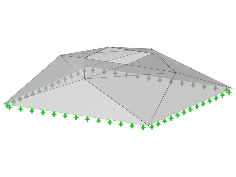 Model nr 505 | 034-FPC032 | Piramidowe systemy konstrukcji składanych. Ostrosłup ścięty, podwójnie złożony. Rzut prostokątny